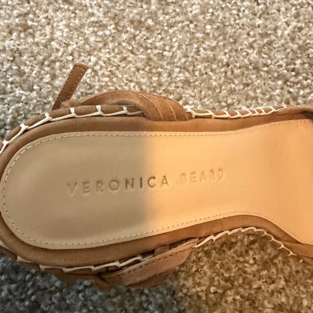 Veronica Beard Ravina Suede Espadrille wedge sandals 8 resort boho  vacation - Picture 6 of 8